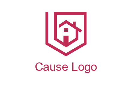 home inside shield or tag logo