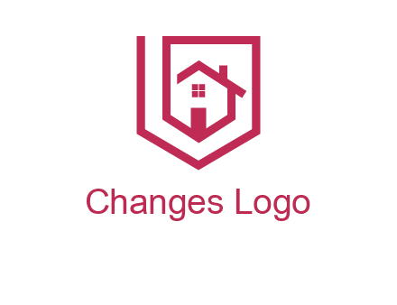 home inside shield or tag logo