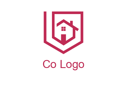 home inside shield or tag logo