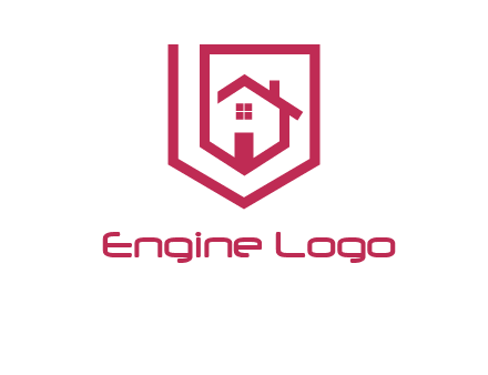 home inside shield or tag logo