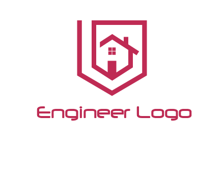 home inside shield or tag logo