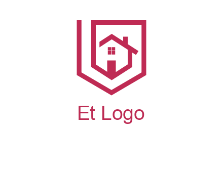 home inside shield or tag logo