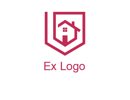 home inside shield or tag logo