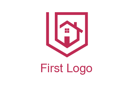home inside shield or tag logo