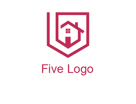 home inside shield or tag logo