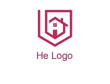 home inside shield or tag logo