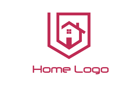 home inside shield or tag logo