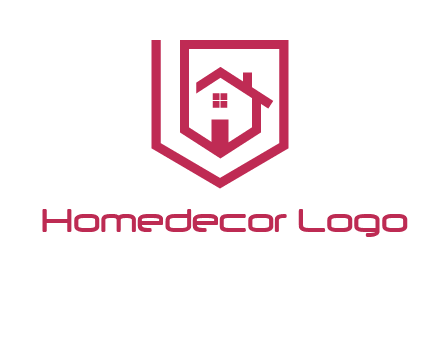 home inside shield or tag logo