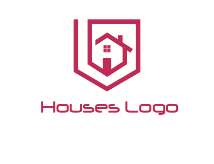 home inside shield or tag logo