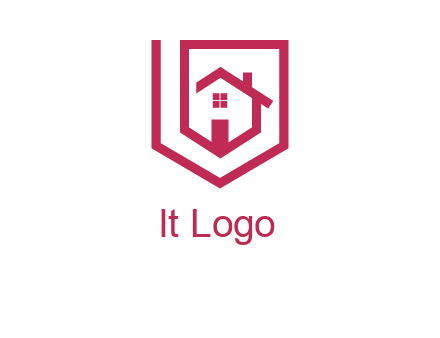home inside shield or tag logo
