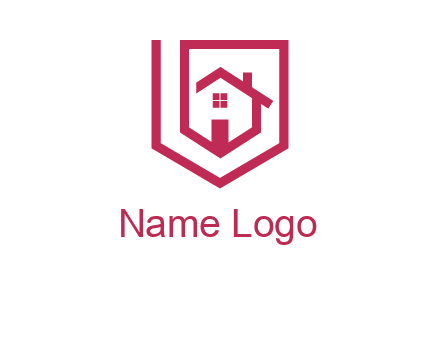 home inside shield or tag logo