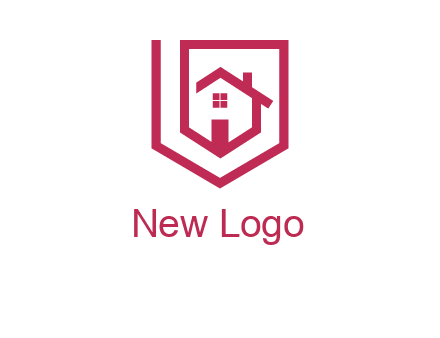 home inside shield or tag logo