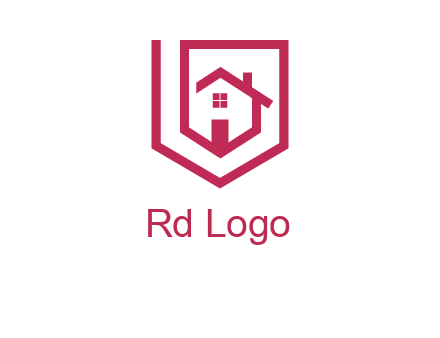 home inside shield or tag logo
