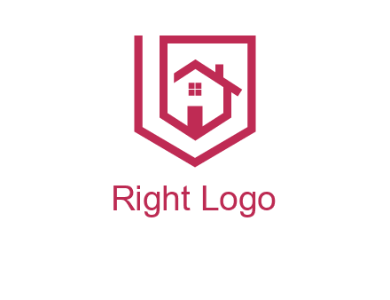 home inside shield or tag logo