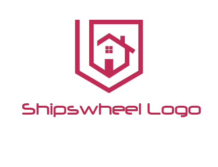 home inside shield or tag logo