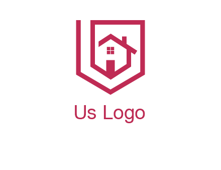 home inside shield or tag logo