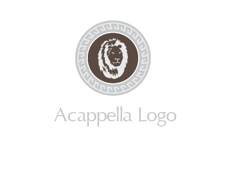 lion head on a coin or crest logo