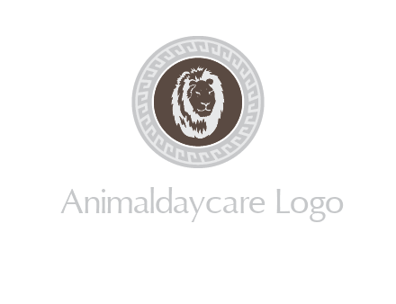 lion head on a coin or crest logo