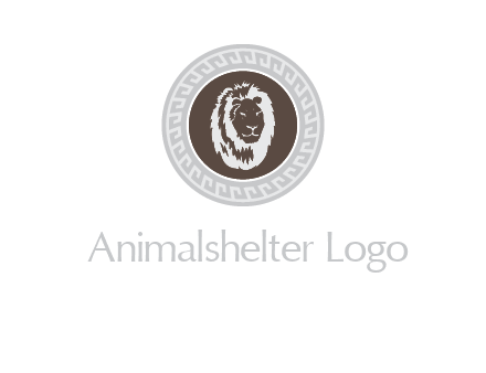 lion head on a coin or crest logo