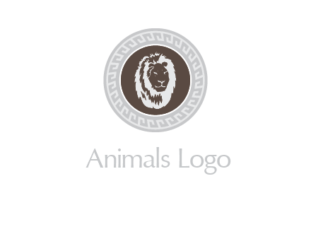 lion head on a coin or crest logo