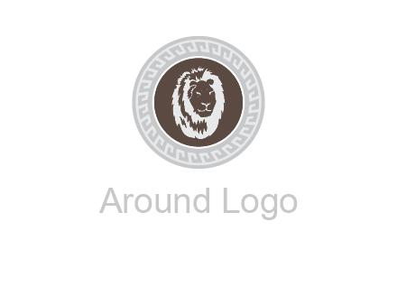 lion head on a coin or crest logo