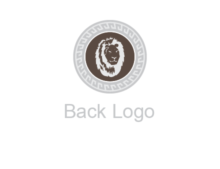 lion head on a coin or crest logo