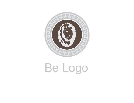 lion head on a coin or crest logo