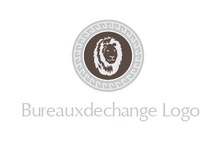 lion head on a coin or crest logo