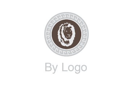 lion head on a coin or crest logo