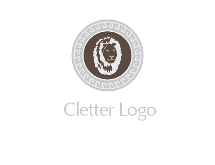lion head on a coin or crest logo