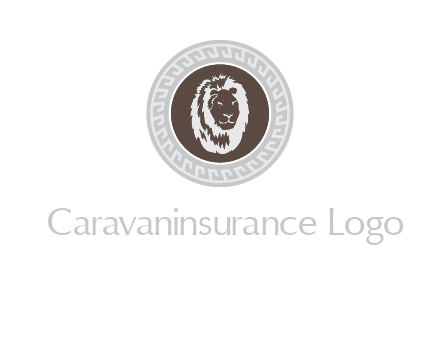 lion head on a coin or crest logo