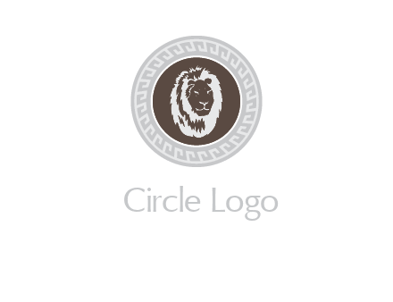 lion head on a coin or crest logo
