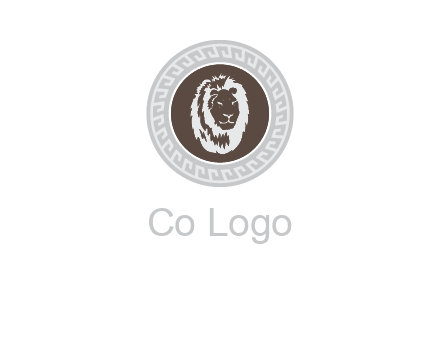 lion head on a coin or crest logo