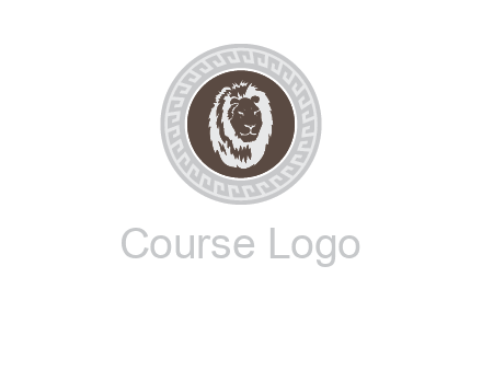 lion head on a coin or crest logo
