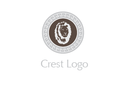 lion head on a coin or crest logo