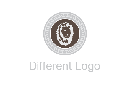 lion head on a coin or crest logo