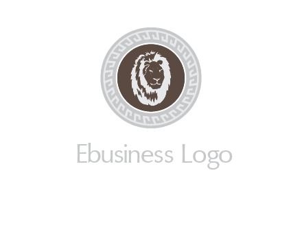 lion head on a coin or crest logo