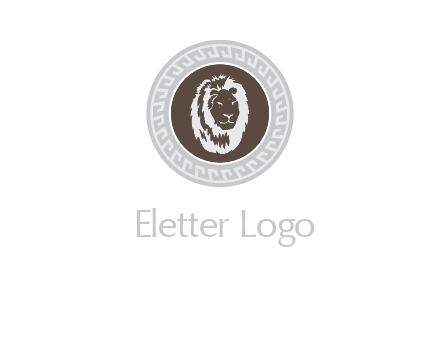 lion head on a coin or crest logo