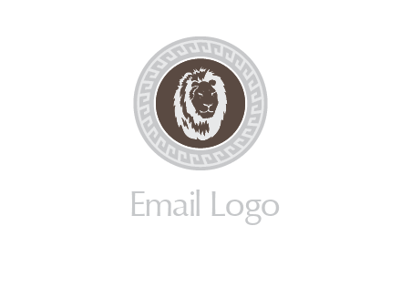 lion head on a coin or crest logo