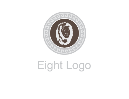 lion head on a coin or crest logo