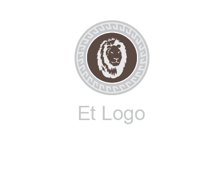 lion head on a coin or crest logo