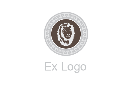 lion head on a coin or crest logo