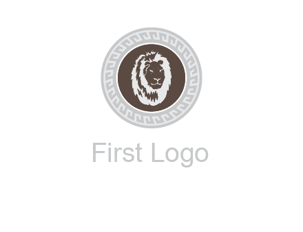 lion head on a coin or crest logo