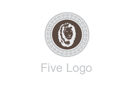 lion head on a coin or crest logo