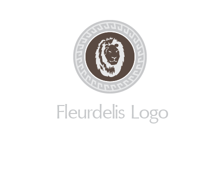 lion head on a coin or crest logo