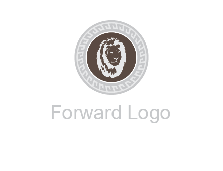 lion head on a coin or crest logo