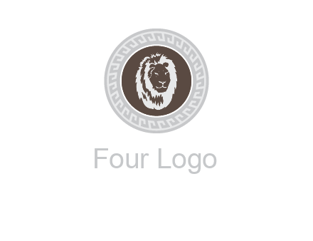 lion head on a coin or crest logo