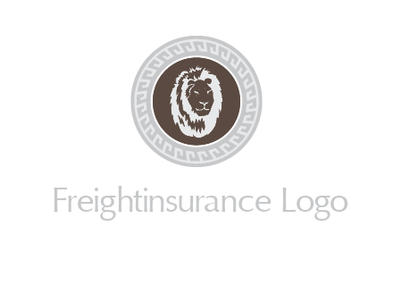 lion head on a coin or crest logo