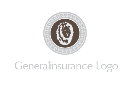 lion head on a coin or crest logo