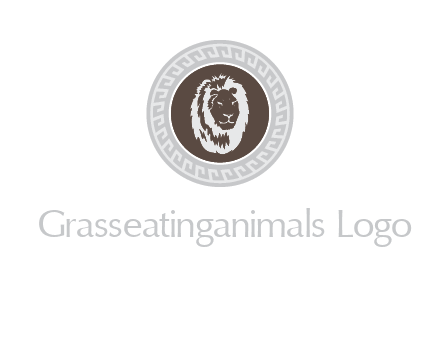 lion head on a coin or crest logo